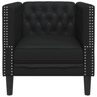 Fauteuil Chesterfield-stijl kunstleer zwart