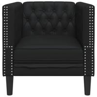 Fauteuil Chesterfield-stijl kunstleer zwart - thumbnail