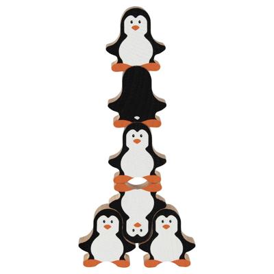 Goki houten stapelspel pinguin