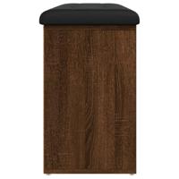 Schoenenbank 102x32x50 cm bewerkt hout bruin eikenkleur - thumbnail