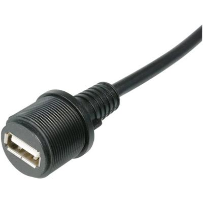 ASSMANN WSW A-KAB-USBA-FS-1M USB-connector 2.0 - IP67 Bus, inbouw USB A-bus met 1m kabel. 1 stuk(s)