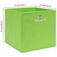 VidaXL Opbergboxen 10 st 32x32x32 cm stof groen - thumbnail
