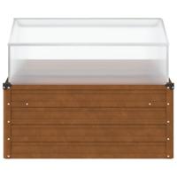 Plantenbak met kasvormig weervast staal - thumbnail