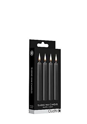 Teasing Wax Candles - Parafin - 4-pack - Black