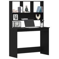 Bureau met schappen 102x45x148 cm bewerkt hout zwart eikenkleur - thumbnail