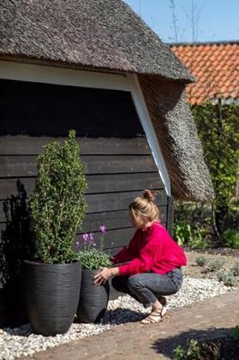 Vaas elegant laag Rib NL 46x58 - Antraciet - thumbnail