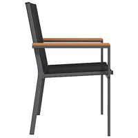 Tuinstoelen 6 st 55x61,5x90 cm textileen en staal zwart - thumbnail