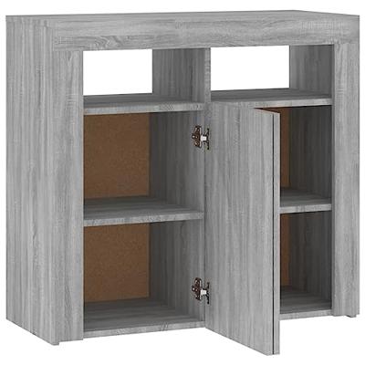 Dressoir met LED-verlichting 80x35x75 cm grijs sonoma eiken