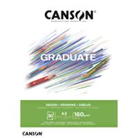 Tekenpapier canson graduate 160gr a3 helderwit | 5 stuks - thumbnail