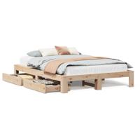 Bedframe zonder matras massief grenenhout 140x200 cm - thumbnail