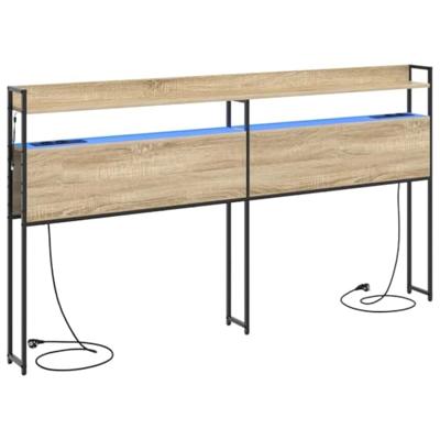 Hoofdbord met plank met opslag Sonoma eiken 180 cm Bewerkt hout