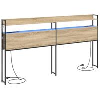 Opberghoofdbord met plank Sonoma eiken 180 cm Bewerkt hout - thumbnail
