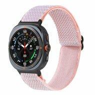 Elastische solo loop nylon bandje - Roze - Samsung Galaxy Watch 8 Classic - 46mm