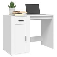 Bureau 100x49x75 cm bewerkt hout wit - thumbnail