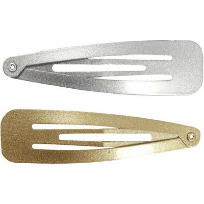 Creativ Company Haarspeld, l: 66 mm, b: 17 mm, goud, zilver, 4 stuk/ 1 doos