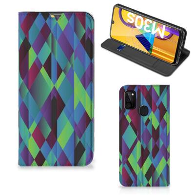 Samsung Galaxy M30s | M21 Stand Case Abstract Green Blue Samsung Galaxy M30s | M21 Stand Case Abstract Green Blue