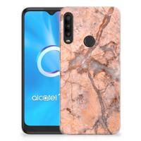 Alcatel 1SE (2020) TPU Siliconen Hoesje Marmer Oranje - thumbnail