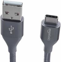 Amazon Basics Snellaadkabel, USB-C naar USB-A 2.0, omwikkeld met nylon vlecht, 480 MBit/s, USB-IF-gecertificeerd, voor Apple iPhone 15, iPad, Samsung Galaxy, tablets, laptops, 1,8 m, donkergrijs - thumbnail