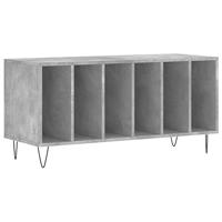 Platenkast 100x38x48 cm bewerkt hout betongrijs - thumbnail