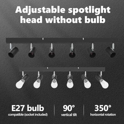 VidaXL Plafondspot met schijnwerpers zwart 73 x 6,5 x 11,5 cm metaal