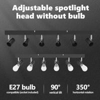 VidaXL Plafondspot met schijnwerpers zwart 73 x 6,5 x 11,5 cm metaal - thumbnail
