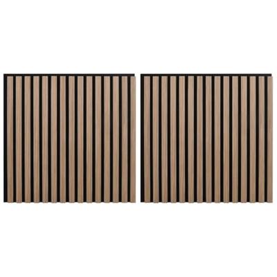 Akoestische wandpanelen 2 st latten 60,5x60 cm eikenfineer