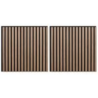 Akoestische wandpanelen 2 st latten 60,5x60 cm eikenfineer - thumbnail