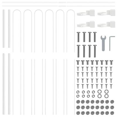 Tuinhek 2 pcs Wit 3,4 x 0,8 m Poedercoating staal