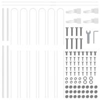 Tuinhek 4 pcs Wit 6,8 x 1,5 m Poedercoating staal - thumbnail
