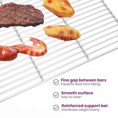 VidaXL Grillrooster zilver 67 x 40 cm roestvrij staal