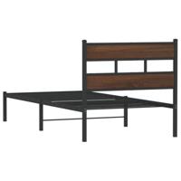 Bedframe met hoofdbord zonder matras bruin eikenkleur 80x200 cm - thumbnail