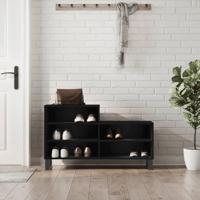 VidaXL Schoenenkast 102x36x60 cm bewerkt hout zwart - thumbnail