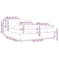 Ottoman bed met matrassen 160x200cm fluweel donkergroen - thumbnail