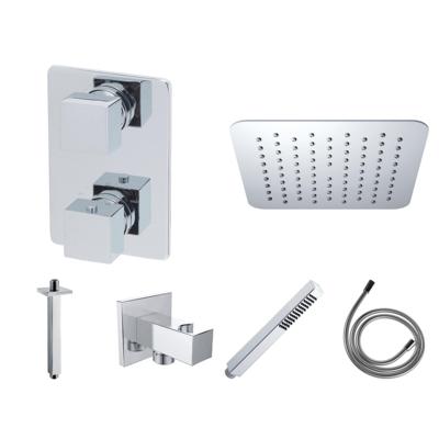 Thermostatische Inbouw Regendouche Set Wiesbaden Type 124 Plafondarm Ufo 20 cm Vierkant incl. Inbouwdeel