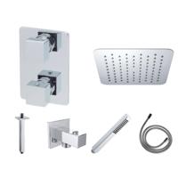 Thermostatische Inbouw Regendouche Set Wiesbaden Type 124 Plafondarm Ufo 20 cm Vierkant incl. Inbouwdeel - thumbnail