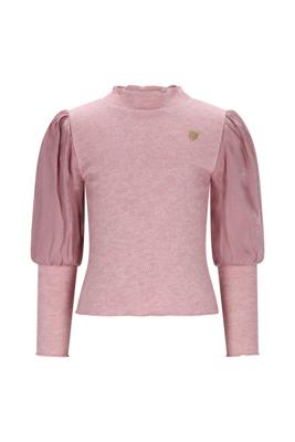Le Chic winter top meisjes - roze - Noxnu - puffy mouw