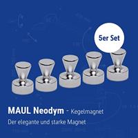 Maul Neodymium magneet MAUL (Ø x h) 12 mm x 16 mm Kegel Zilver 5 stuk(s) 6168696 - thumbnail