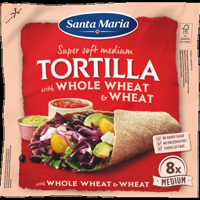 Santa Maria Super Soft Medium Tortilla with Whole Wheat & Wheat 8 Stuks 320 g bij Jumbo - thumbnail