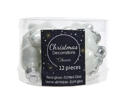 12 Glazen sterren 40 mm winter wit KSD Decoris - Decoris