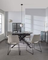 Kave Home Uitschuifbare Eettafel 'Yodalia' Zwart keramiek met marmerlook, 130-190 x 100cm - thumbnail