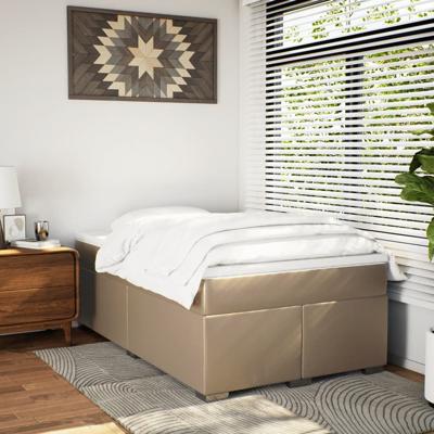 Boxspring met matras kunstleer cappuccinokleurig 120x190 cm - thumbnail