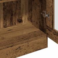Hoge kast 82,5x30,5x150 cm bewerkt hout oud houtkleurig - thumbnail