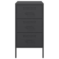Nachtkastje 36x39x68 cm staal zwart - thumbnail