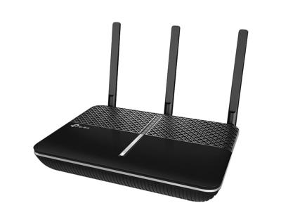 TP-Link Archer C2300 Dual Band draadloze MU-MIMO (Gigabit WiFi-router 1625Mbit/s (5GHz) + 600Mbit/s (2,4 GHz), 4 Gigabit LAN-poorten, 1 USB 3.0-poort, Print/Media/FTP/VPN-server) Zwart