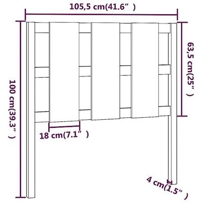 Hoofdbord 105,5x4x100 cm massief grenenhout