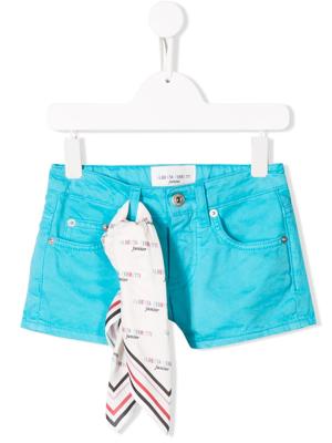 Alberta Ferretti Kids scarf detail shorts - Blue