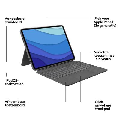 Logitech Combo Touch for iPad Pro 12.9-inch (5th generation) toetsenbord