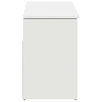 Schoenenbank 102x30,5x45 cm bewerkt hout wit - thumbnail