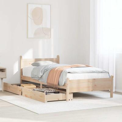 Bedframe zonder matras massief grenenhout 75x190 cm