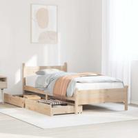Bedframe zonder matras massief grenenhout 75x190 cm - thumbnail